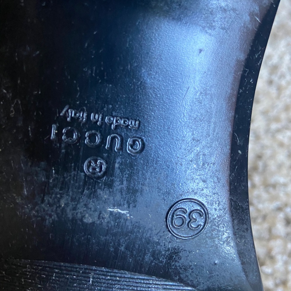 Gucci black logo patent rubber rain boots Sz 9 - Picture 10 of 10